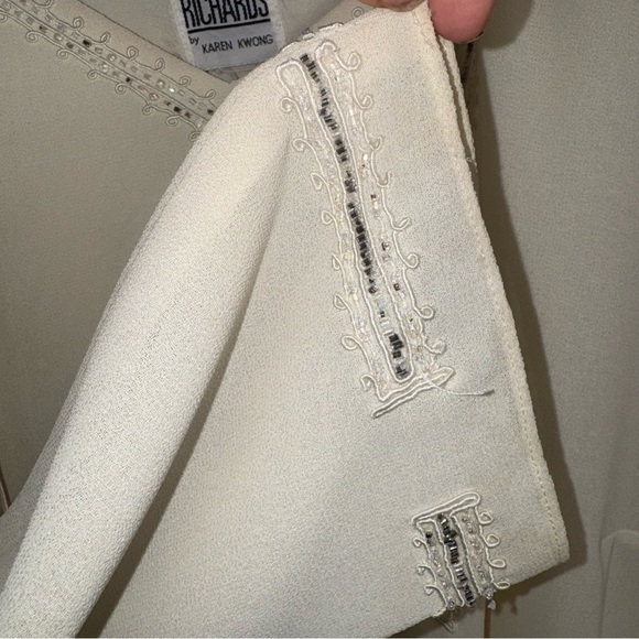 Vintage R & M Richards Karen Kwong 3 Pc pant set 24W Ivory Formal Evening Wear - Picture 5 of 16